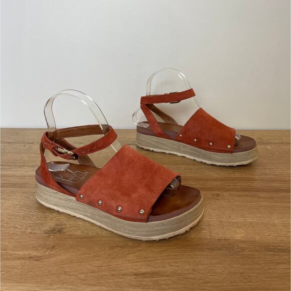 Miz Mooz Stella Platform Rust Brown Suede Leather Sandal Size 37 /US 6.5-7 Boho - Picture 3 of 8